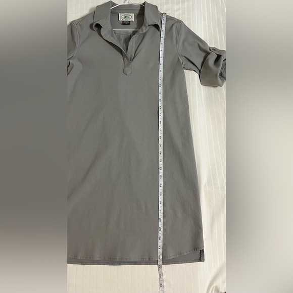 McCulley’s (Highlands, NC) roll tab sleeve collared shirt dress. Gray XS - Picture 14 of 16